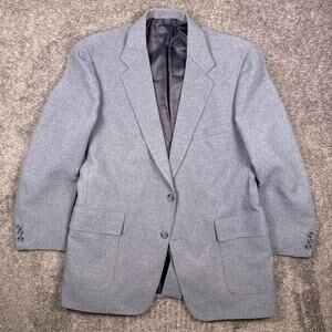 Vintage 70s Levis Action Suit Sport Coat Blue Polyester Men’s 44R USA Made